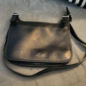 Sleek Black Leather Shoulder Bag